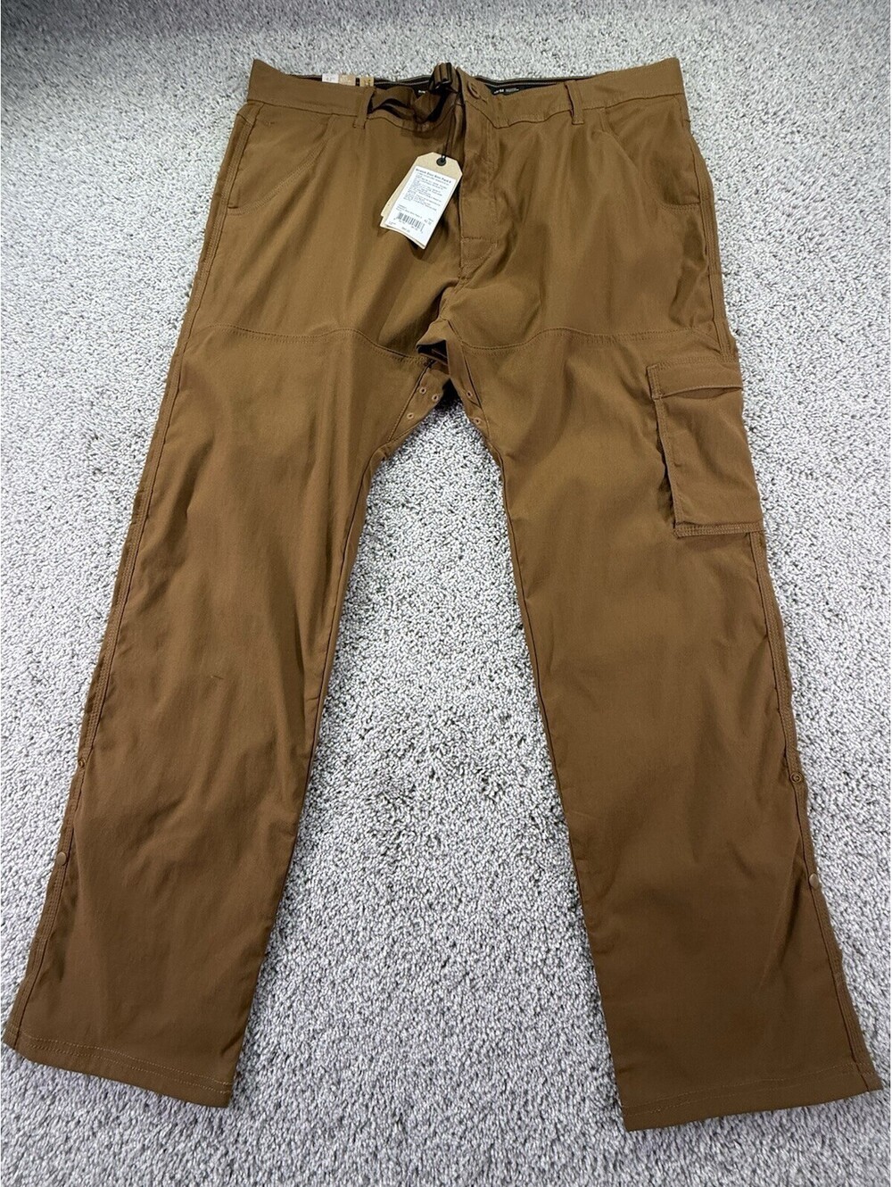 New PrAna Pants Mens Size  42x32 Brion Slim Pant II Tapered Leg Slim Fit Sepia